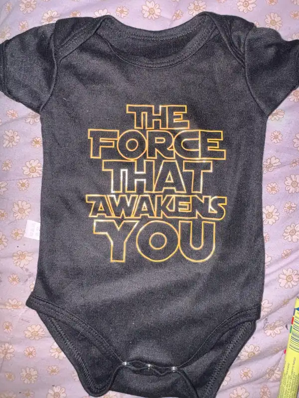 Starwars black unisex onesie 3-6 m
