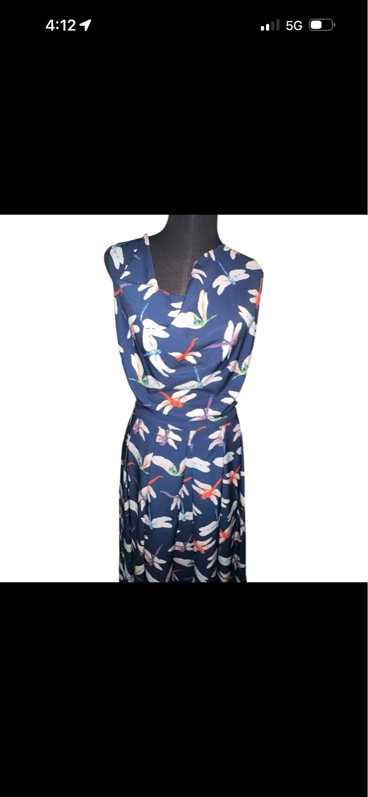 Rene Mariane dragon fly navy dress — photo 4
