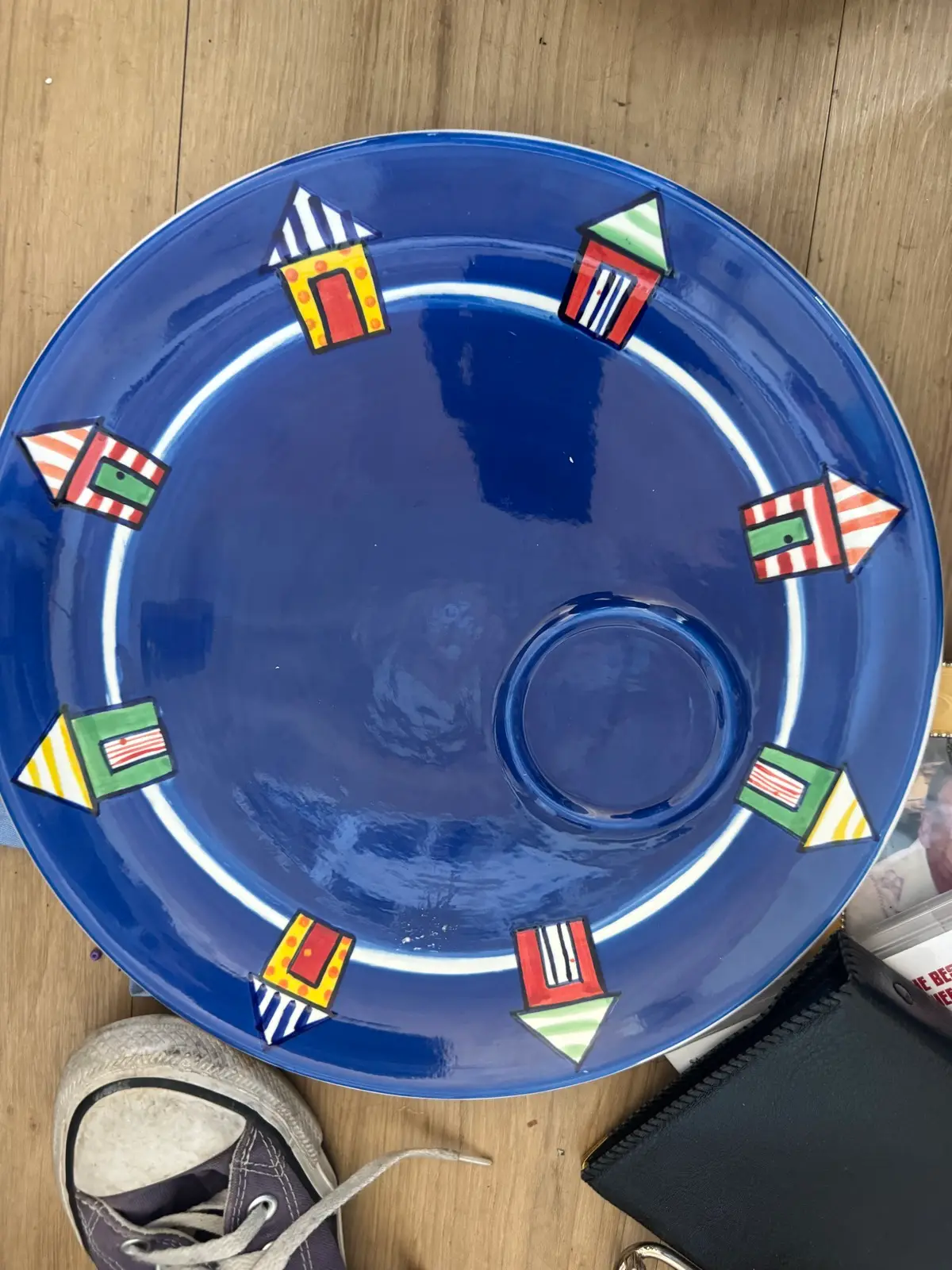 Vintage beach blue serving plate and bowl – photo 3