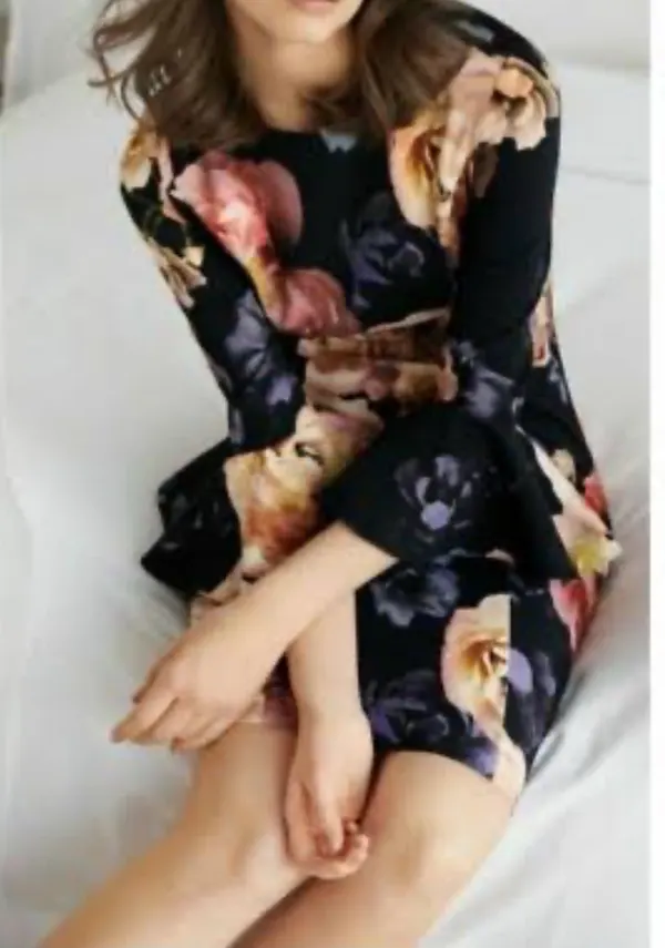 Joseph ribkoff floral bodycon midi sz10