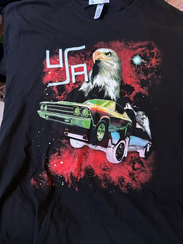 USA Eagle cars black men’s tshirt sz l
