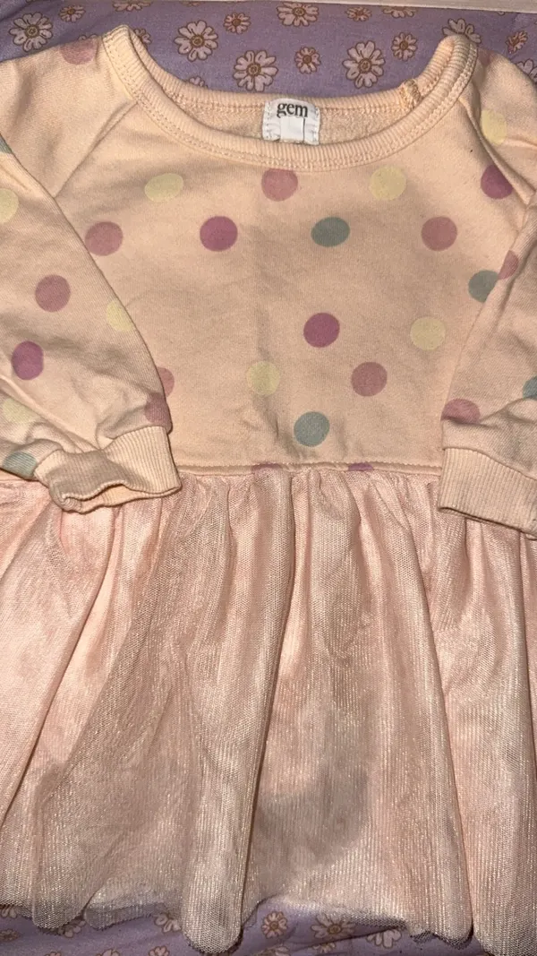 Gem baby girls Sz 1 apricot tulle dress