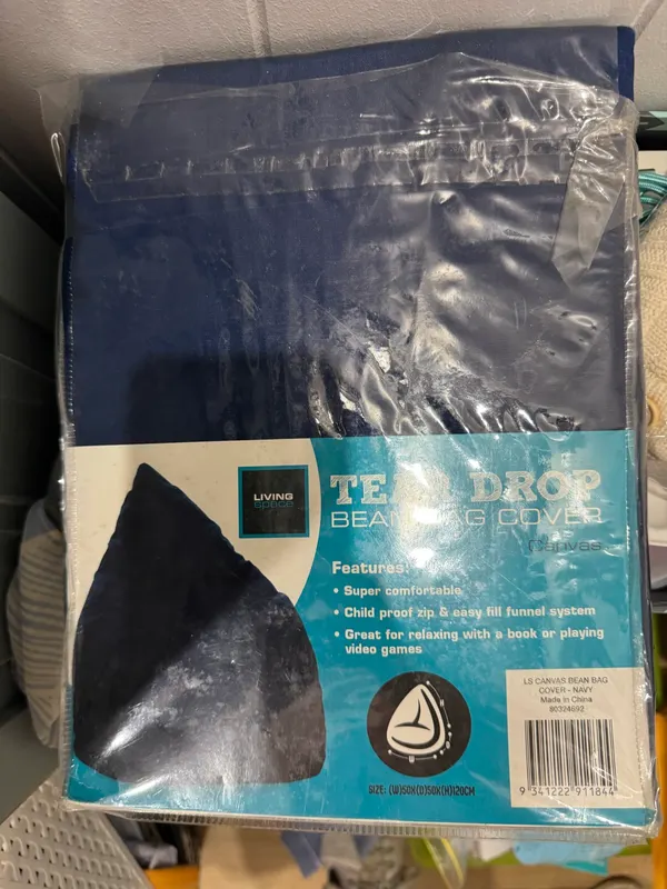 Bean bag cover navy new canvas