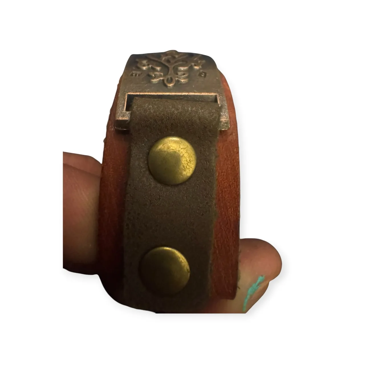 Leather Viking metal button up braclet – photo 3