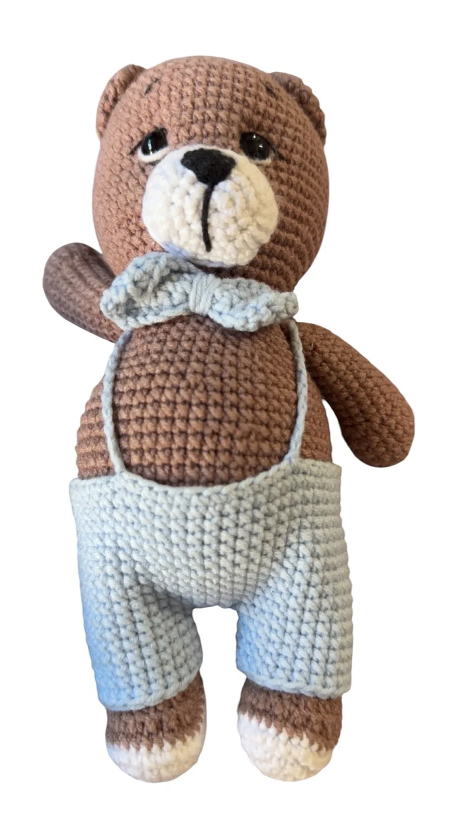 Crochet neda  bear blue overalls — photo 4