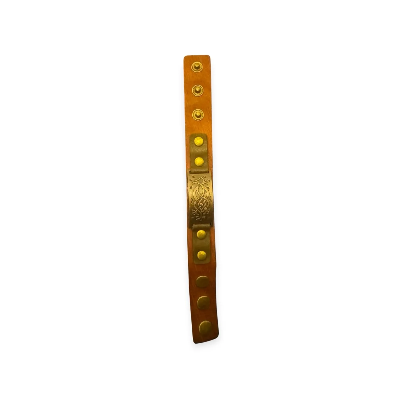 Leather Viking metal button up braclet – photo 2