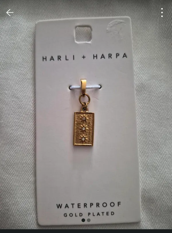 HARLI + HARPA Waterproof Gold Rectangle Triple Star / Tarot Charm