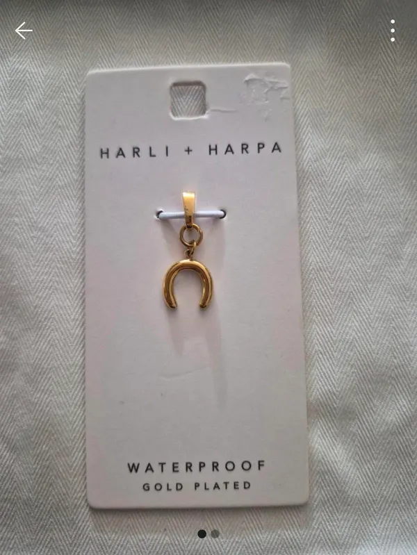 Gold horse shoe pendant