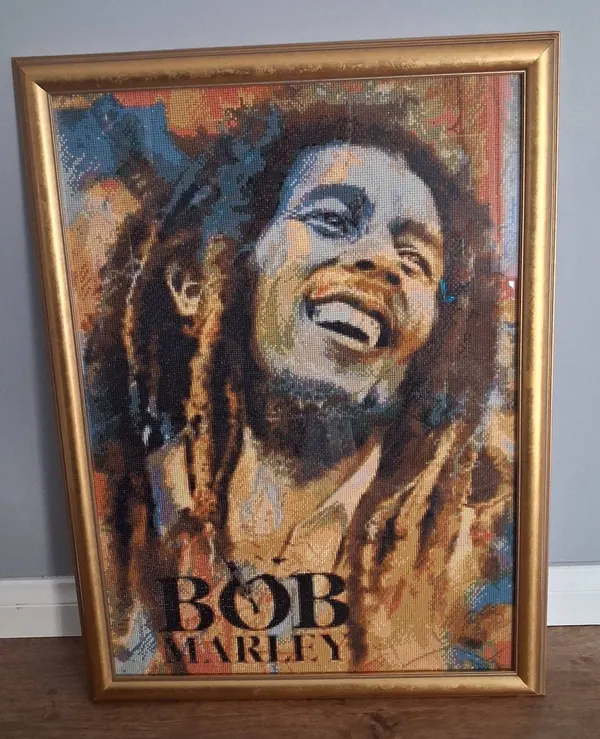 Bob Marley Diamond Art Completed and Framed