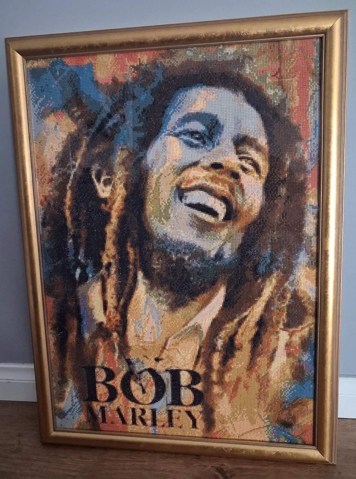 Bob Marley Diamond Art Completed and Framed — photo 2