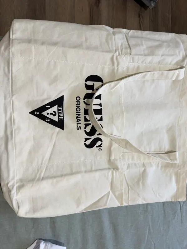 GUESS Originals Large Canvas Tote Bag - Recycled Cotton