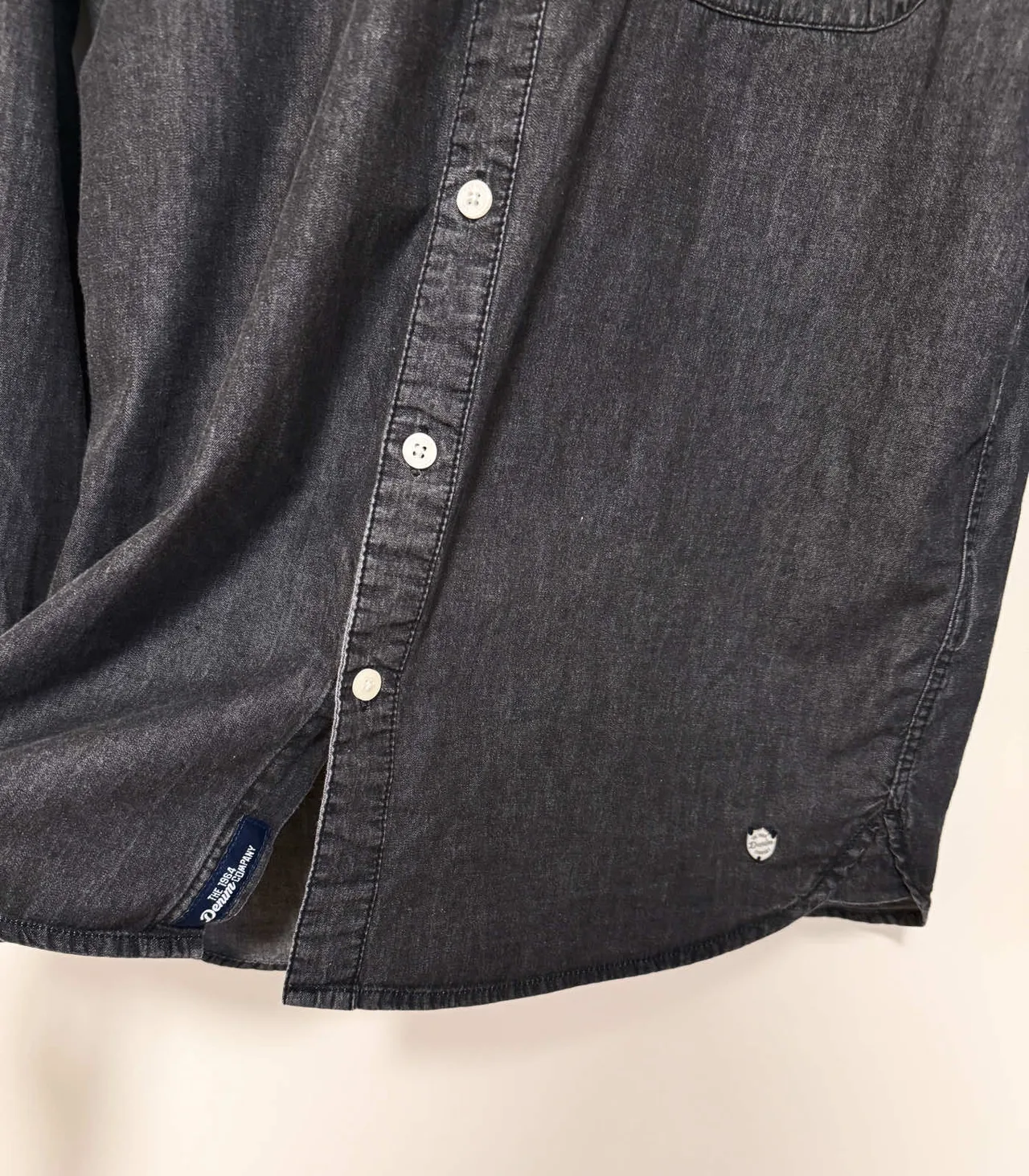 Denim Company Washed Black Button-Down Shirt - Men's Small — photo 7