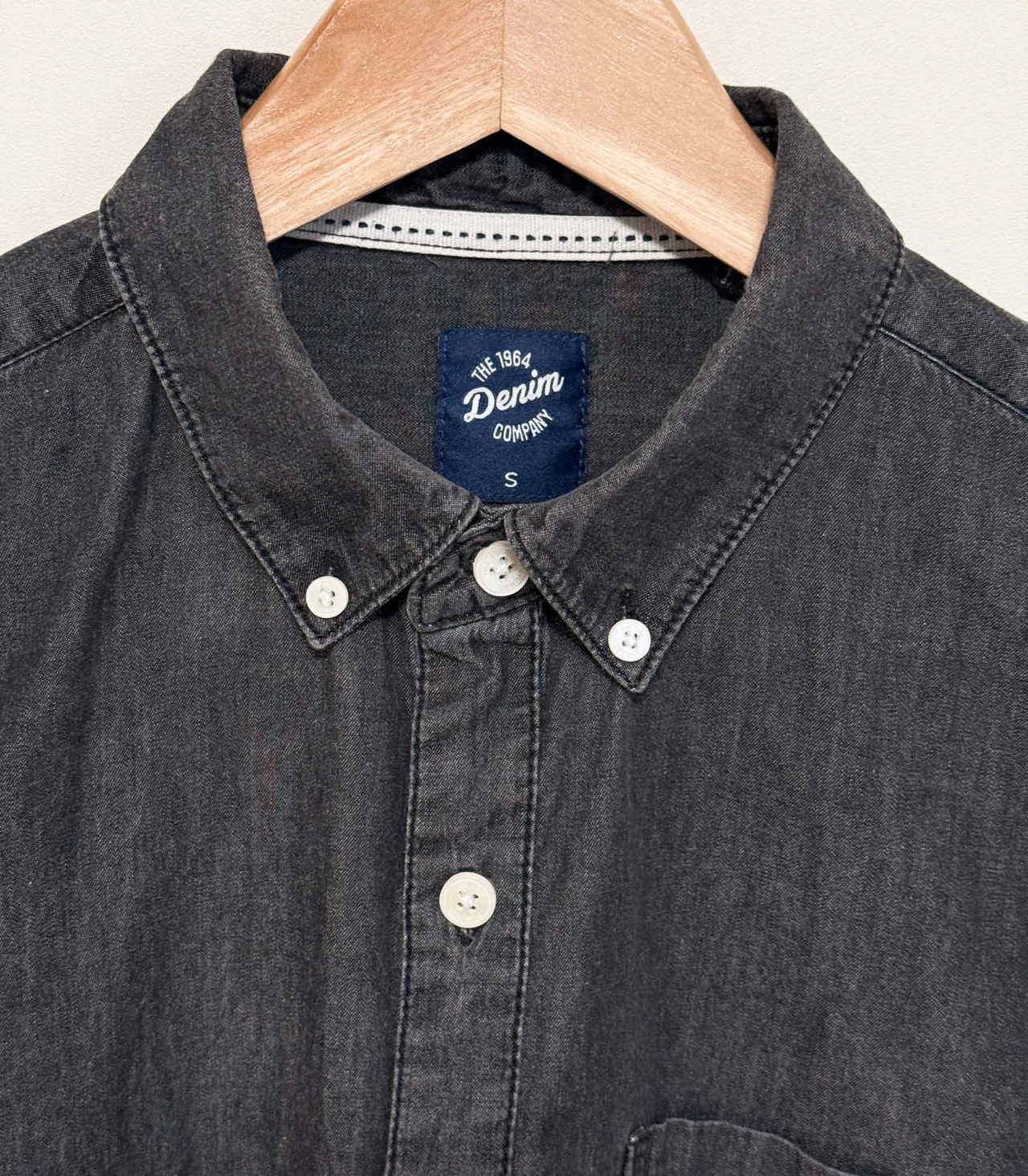 Denim Company Washed Black Button-Down Shirt - Men's Small — photo 6
