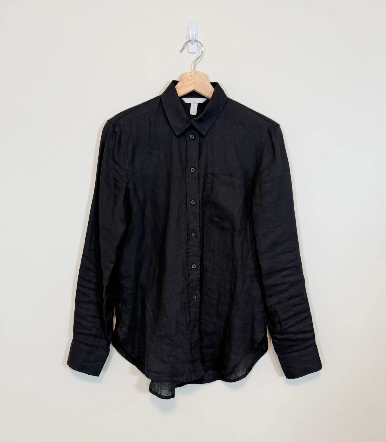 H&M Black Linen Button-Down Shirt - XS — photo 3