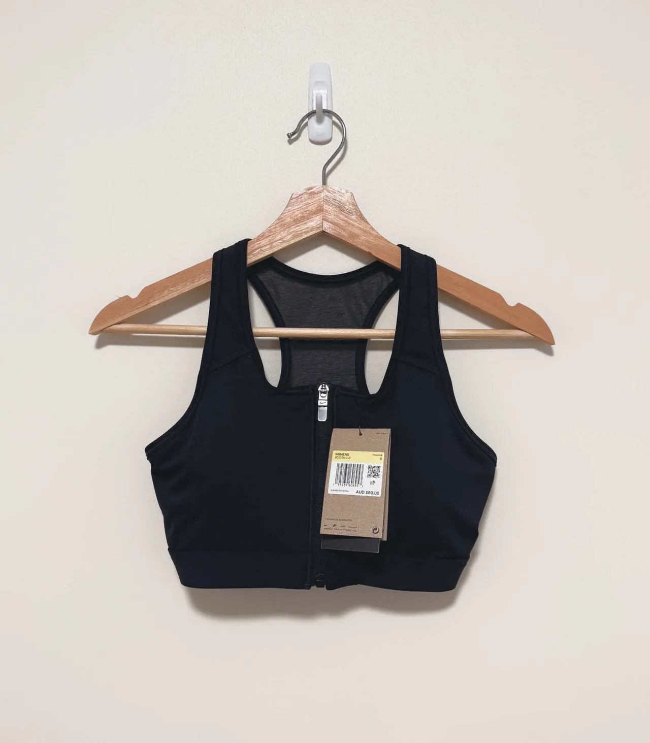 Nike Black Padded Zip-Front Dri-Fit Sports Bra - Small — photo 3