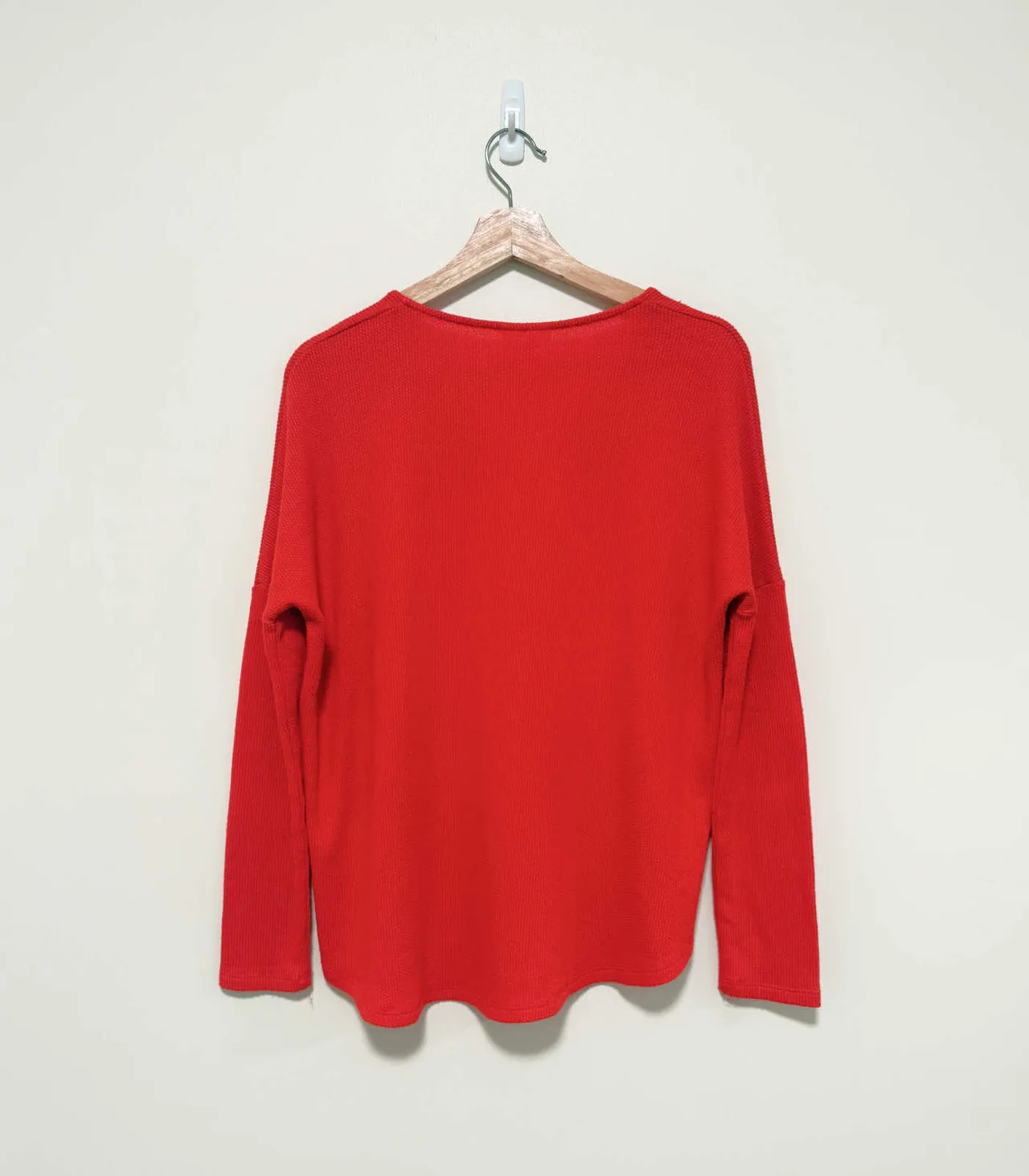 SEED Women's Red V-neck Oversized Pullover Jumper - XXS — photo 6