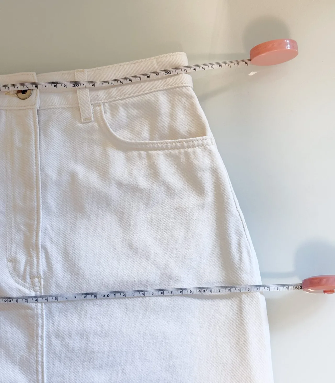 COS White Denim High-Waisted Midi Skirt with Front Slit - EU 34 — photo 8