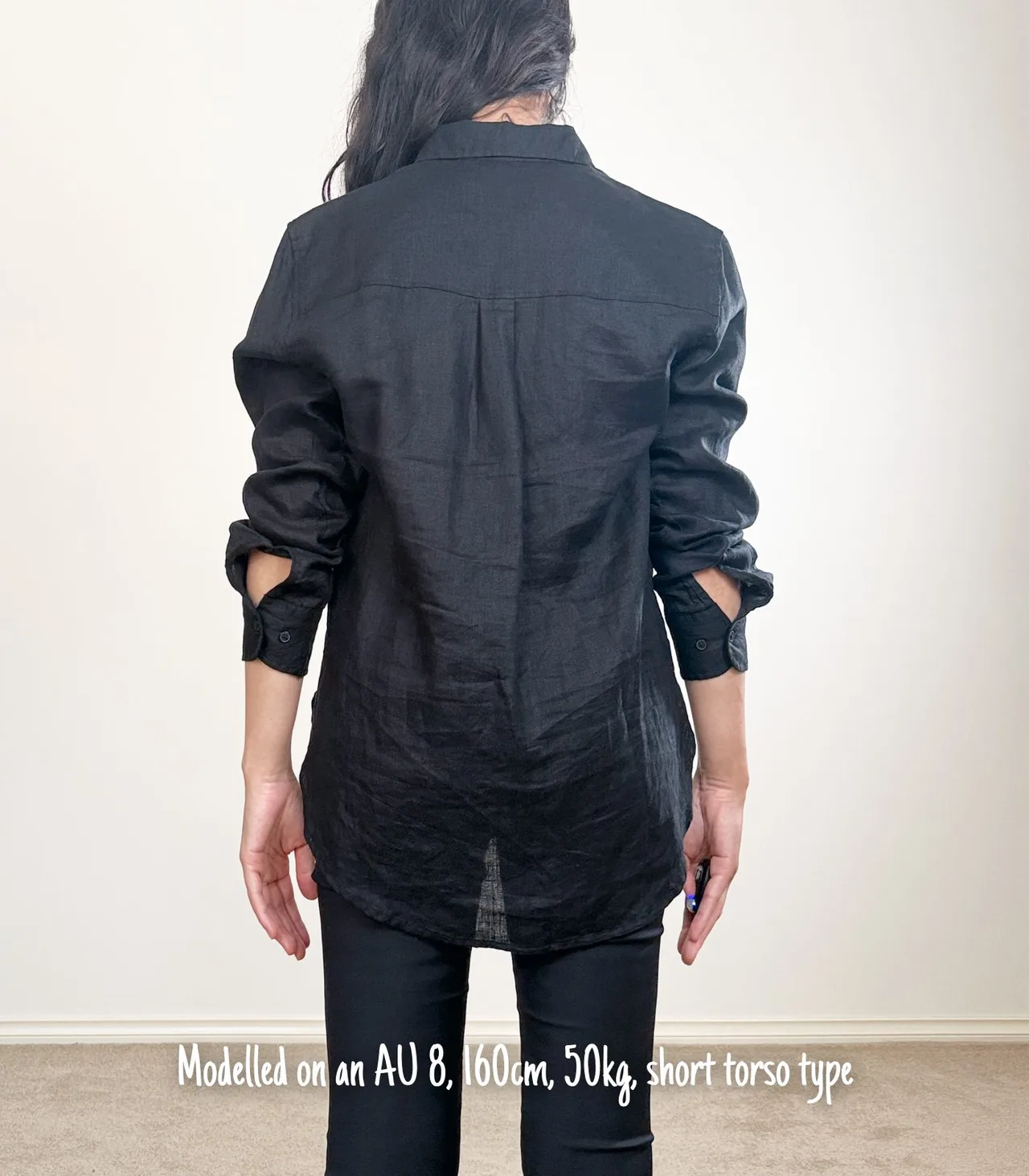 H&M Black Linen Button-Down Shirt - XS — photo 2