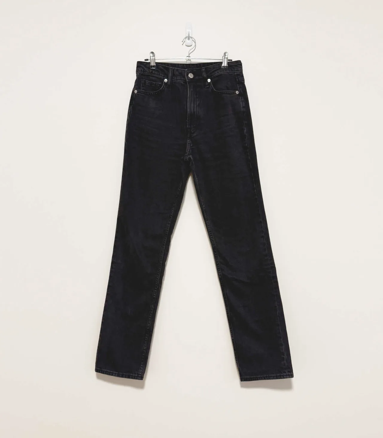 H&M High Rise Slim Straight Black Jeans - EU 34 — photo 3