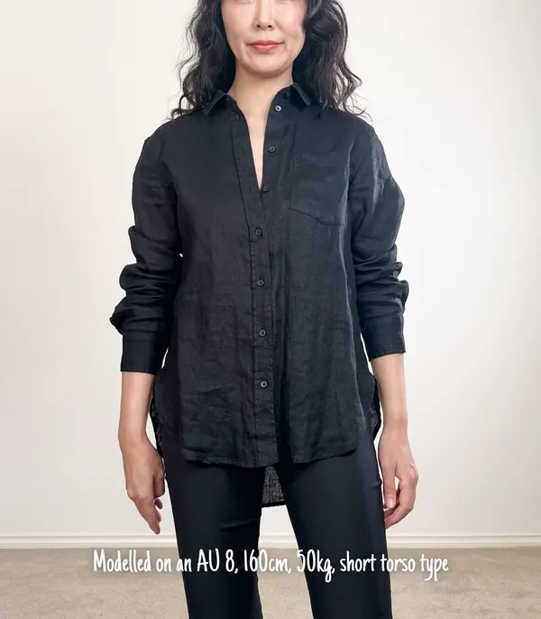 H&M Black Linen Button-Down Shirt - XS