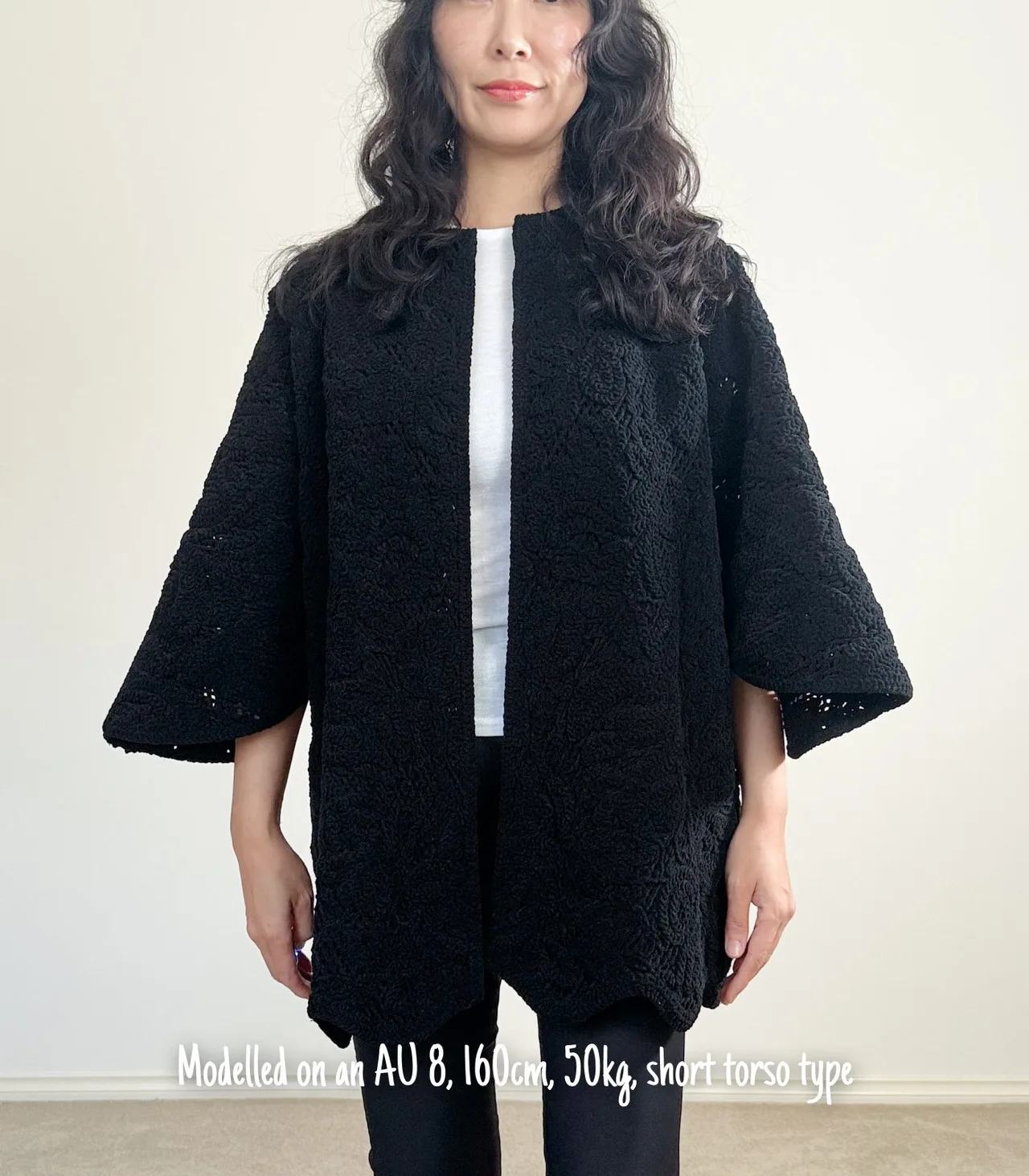 Zara Black Chenille Knit Oversized Open Jacket Cardigan - Medium — photo 11