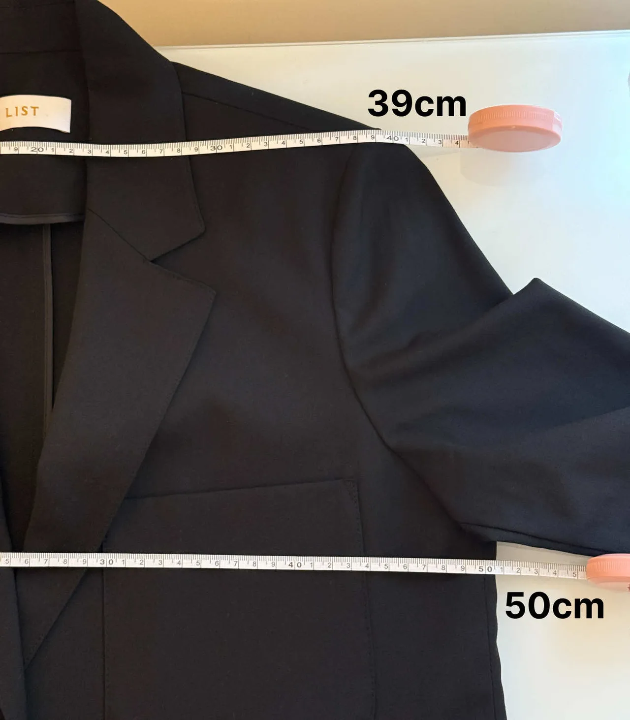 LIST Black Linen-blend Cropped Blazer - Medium — photo 8