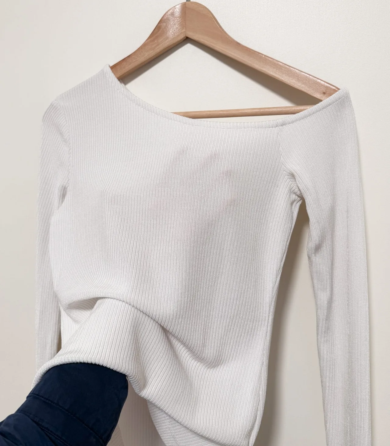 Witchery Ribbed Asymmetric Top - White, XXS — photo 6