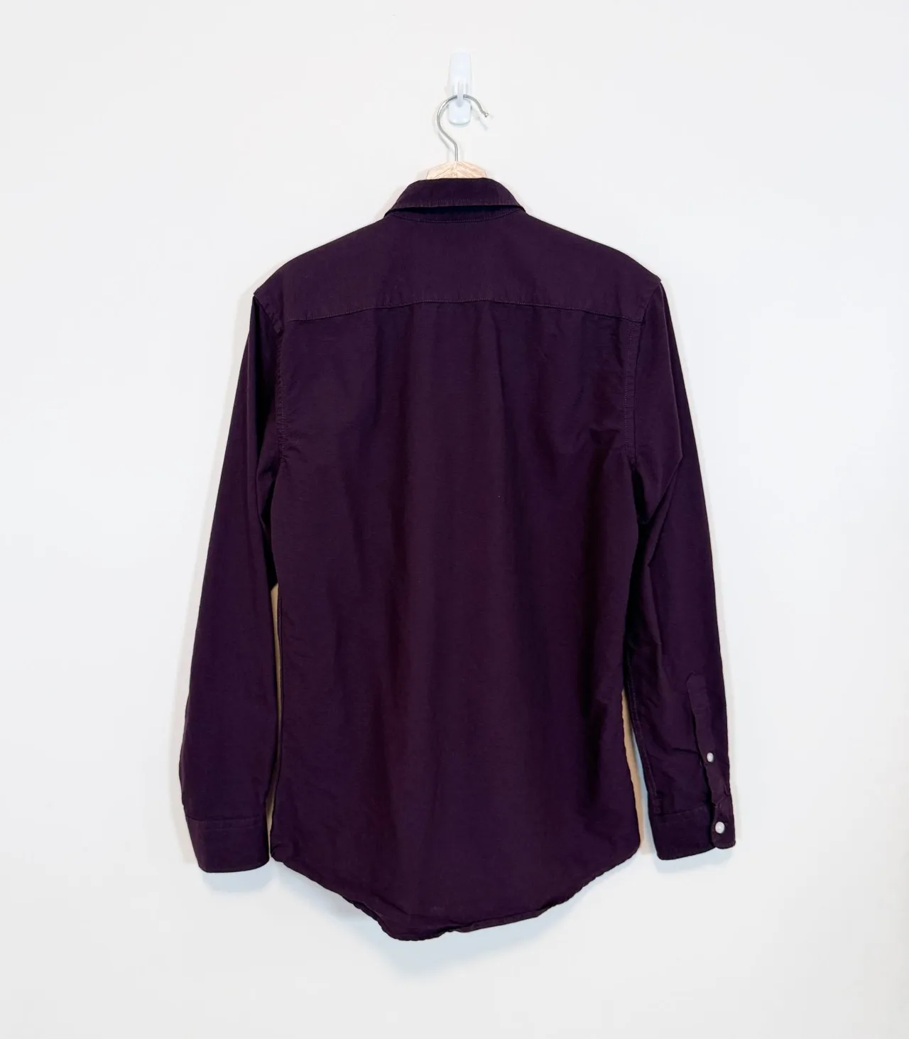 Connor Purple Slim Fit Cotton Button-Down Shirt - Men's Small — photo 4
