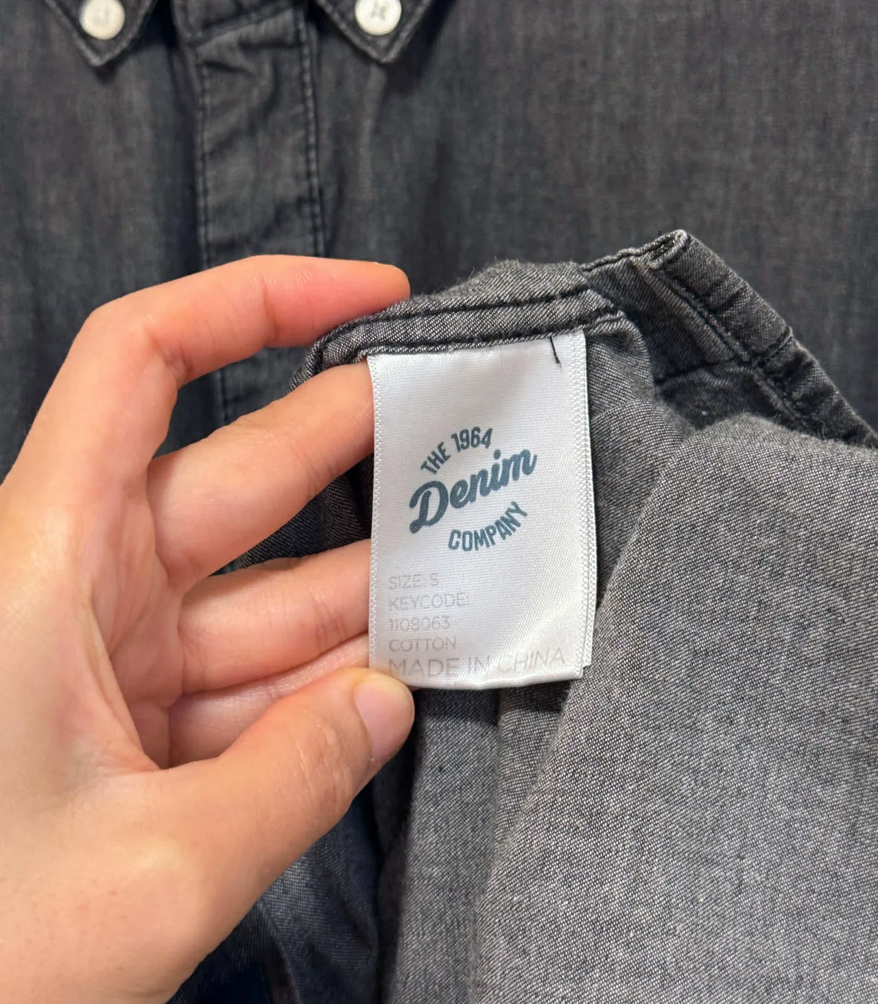 Denim Company Washed Black Button-Down Shirt - Men's Small — photo 9