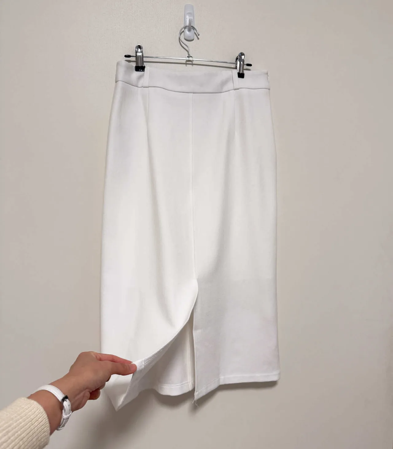 MOTF White High Waisted Midi Skirt - Small — photo 4