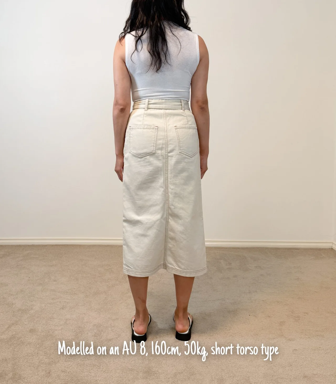 Staple The Label Sasha Stone Cotton Midi Skirt with Tie Belt - AU 6 — photo 2