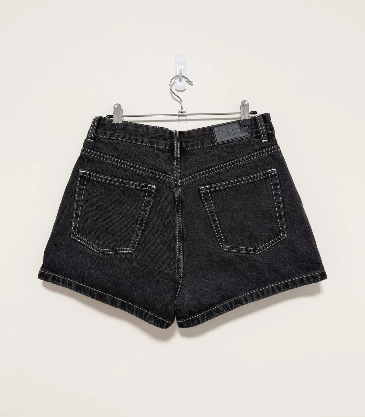 Glassons High-Waisted Denim Shorts - Washed Black, AU 10 — photo 4