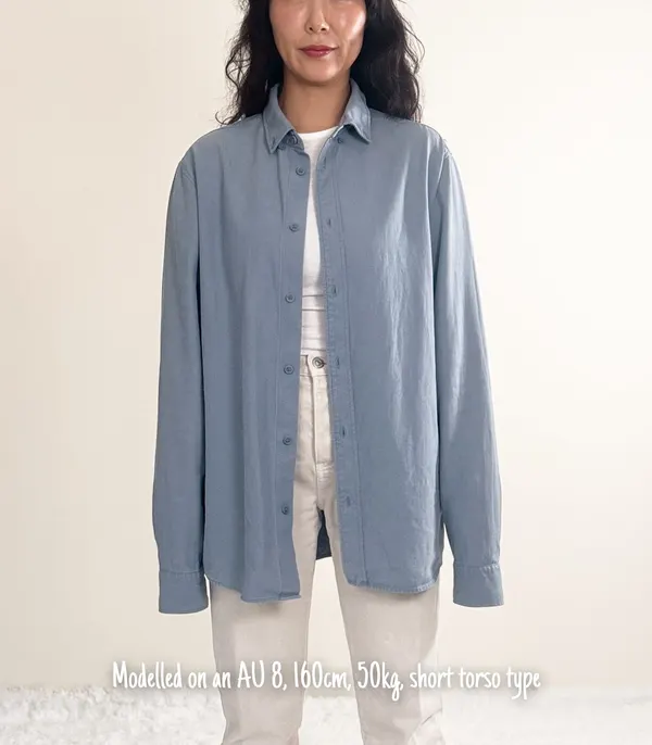 COS Dusty Blue Button-Down Shirt - Men's Medium