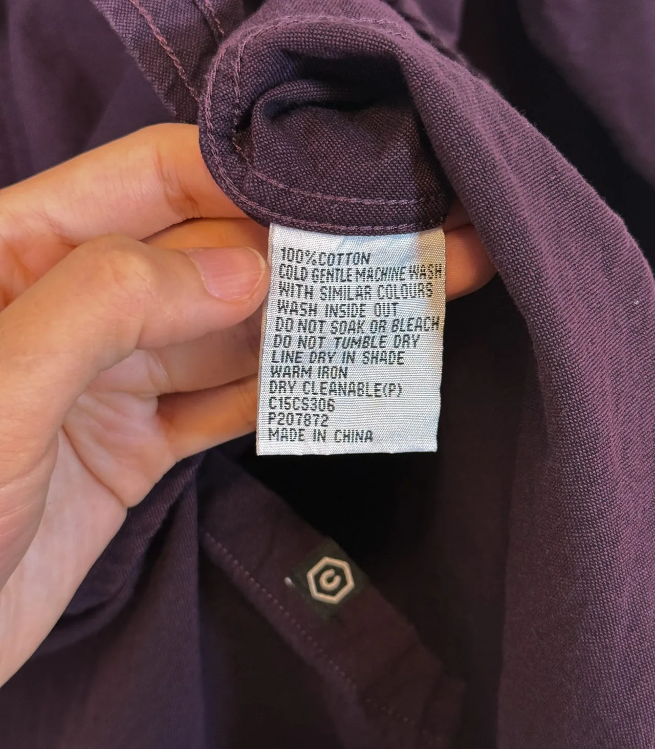 Connor Purple Slim Fit Cotton Button-Down Shirt - Men's Small — photo 7