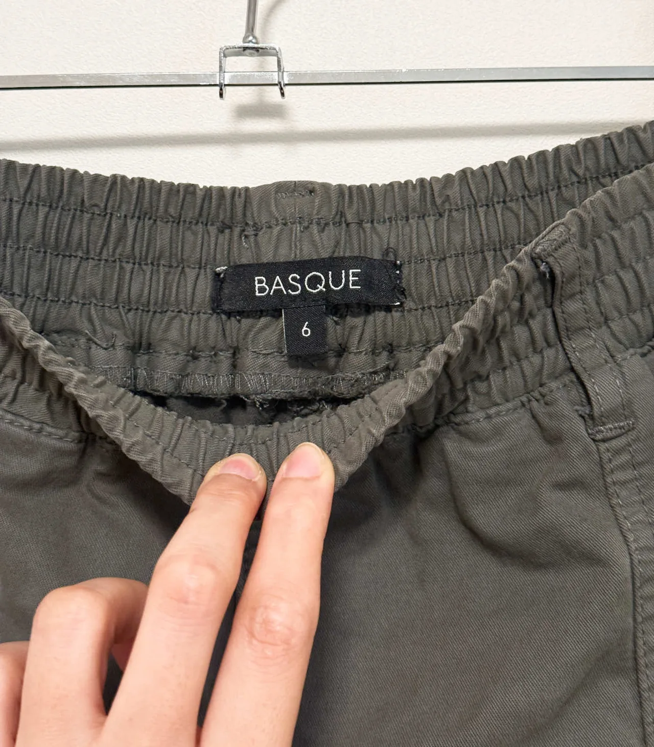 Basque Khaki Green Elasticated-waist Tapered Trousers - AU 6 — photo 8