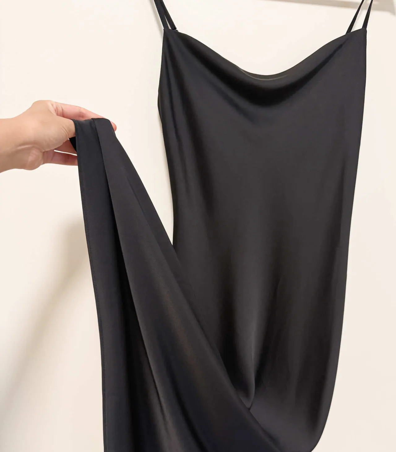 Girls On Top Black Satin Cowl Neck Slip Dress - Small — photo 6