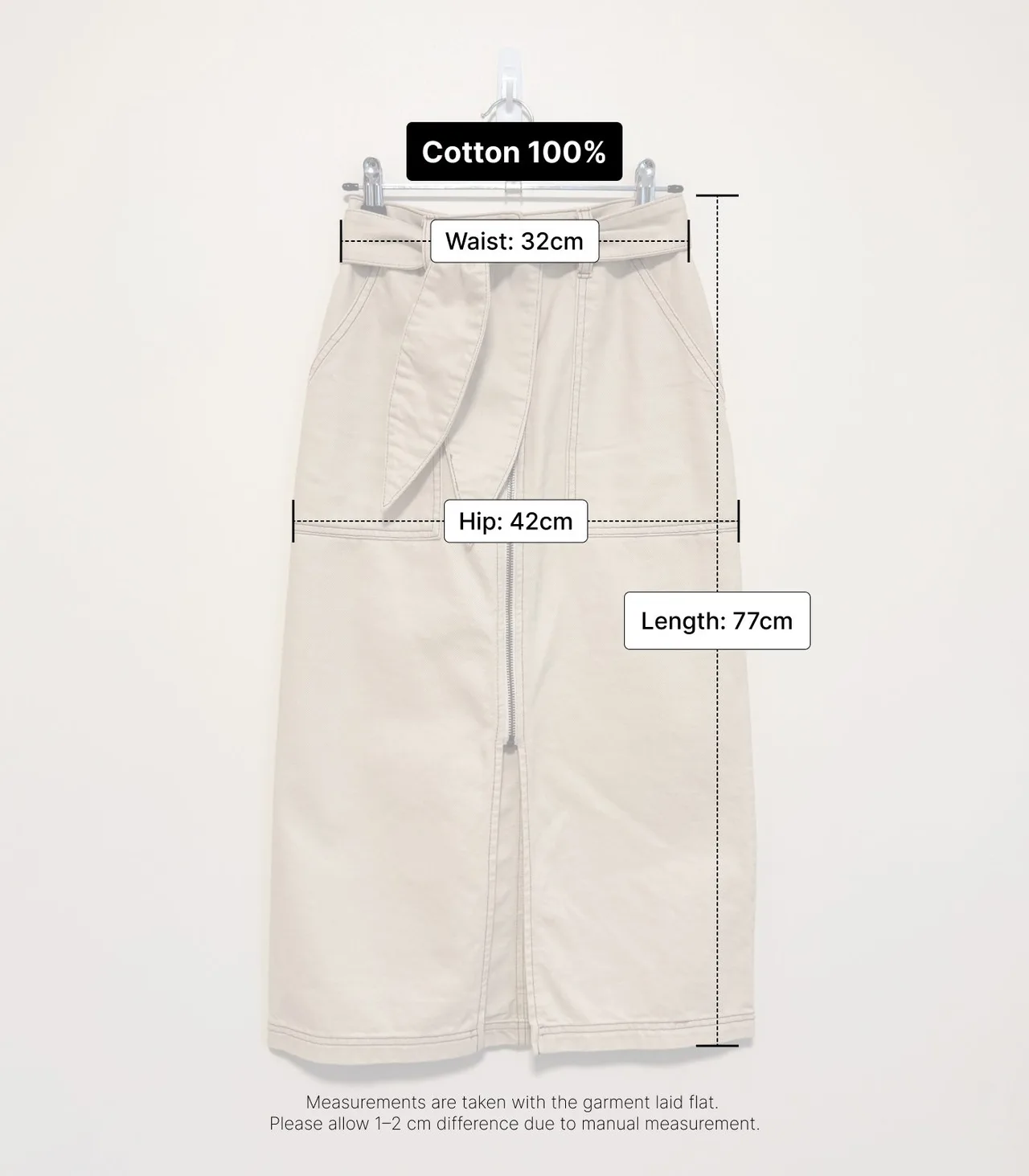 Staple The Label Sasha Stone Cotton Midi Skirt with Tie Belt - AU 6 — photo 10