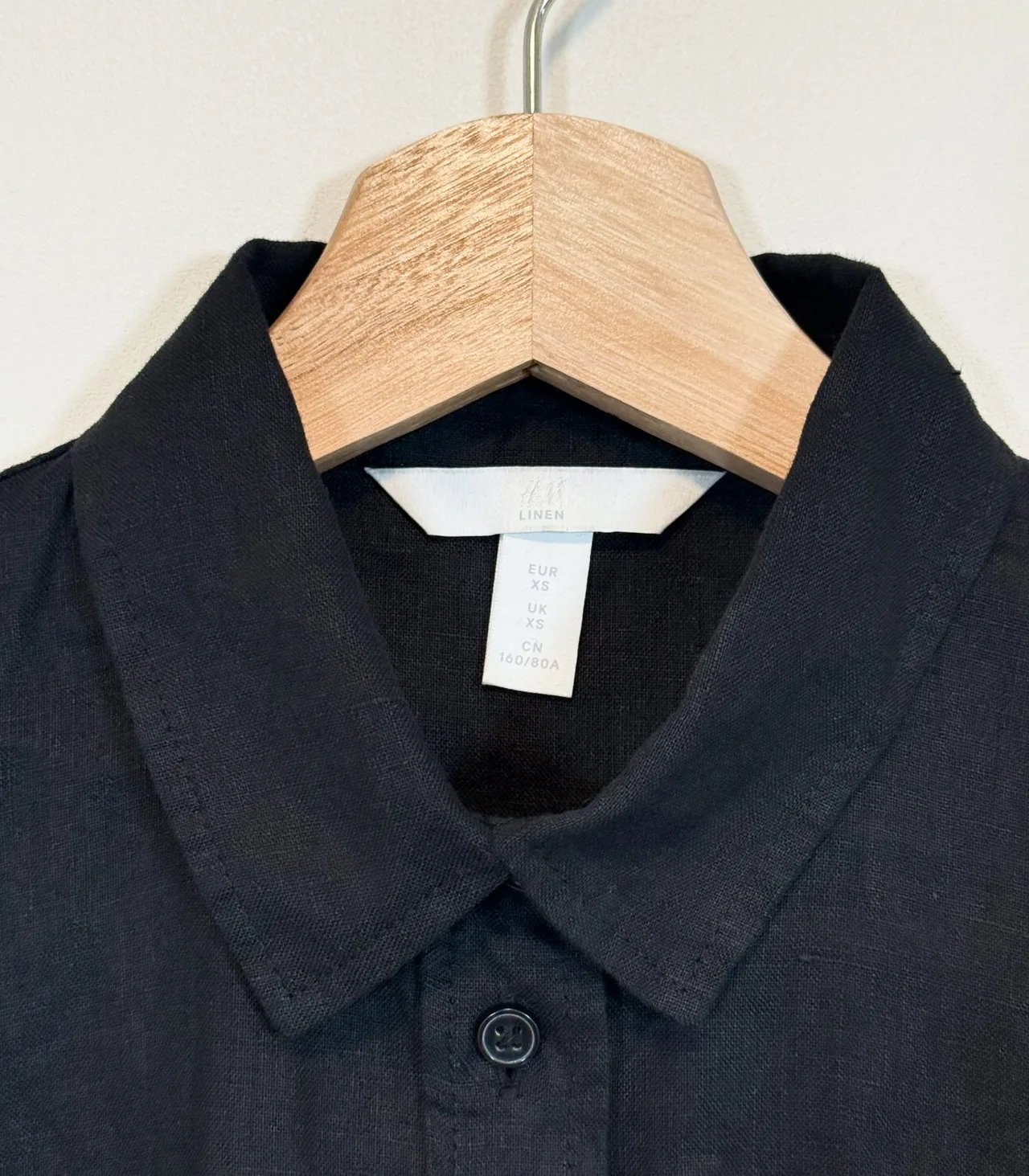 H&M Black Linen Button-Down Shirt - XS — photo 5