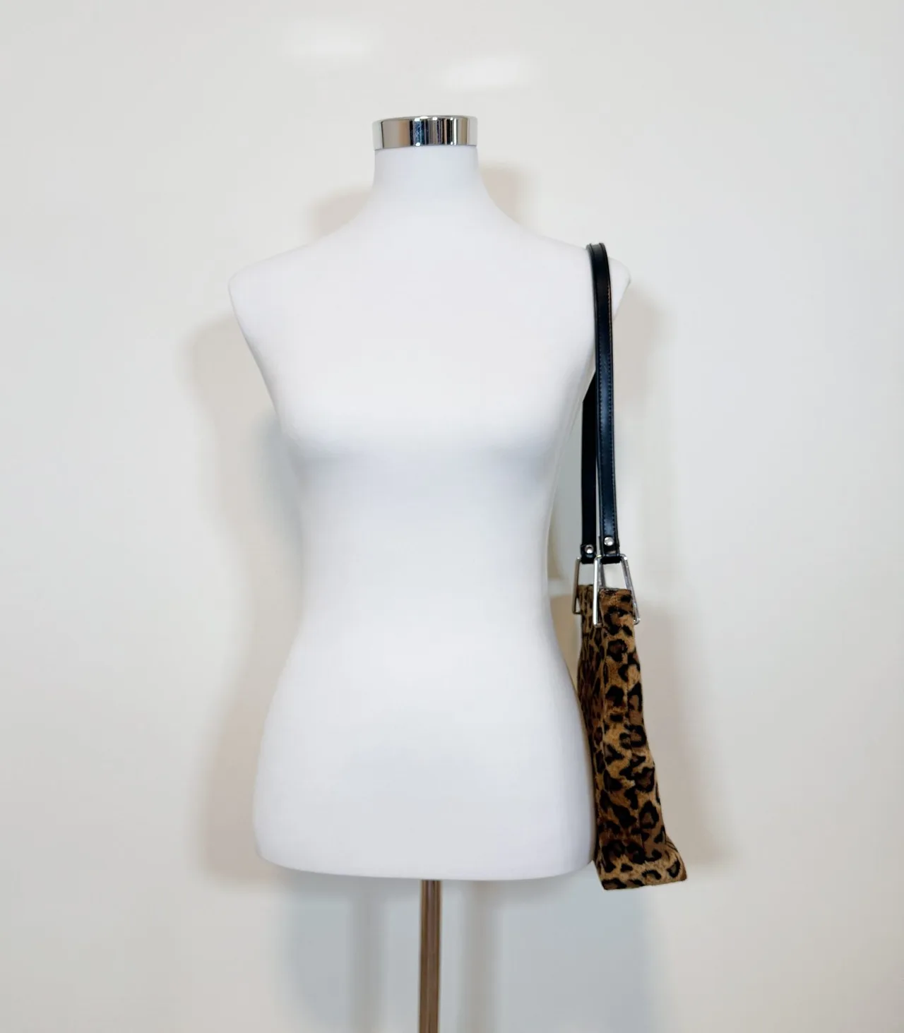 Leopard Print Brown Faux Fur Shoulder Bag — photo 3