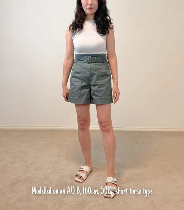 Saba Remy Army green High-waisted Tailored Short - AU 4