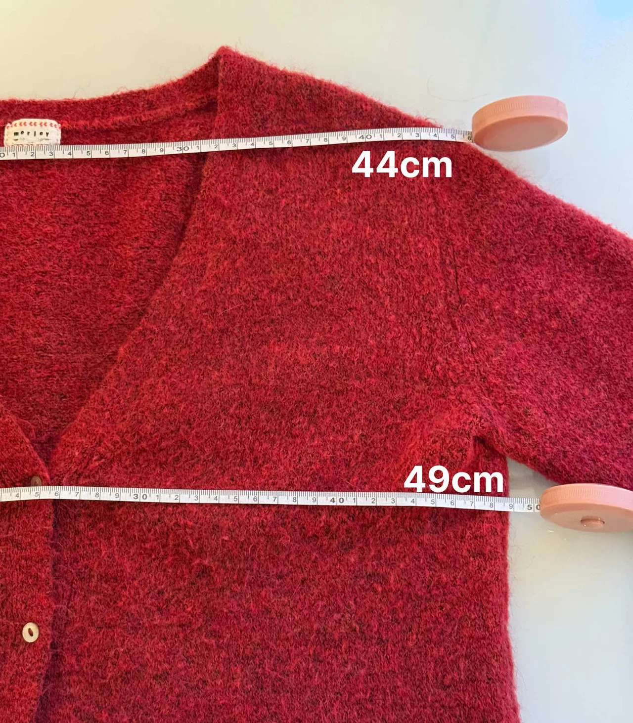Morley V-Neck Red Wool Alpaca Cardigan — photo 9