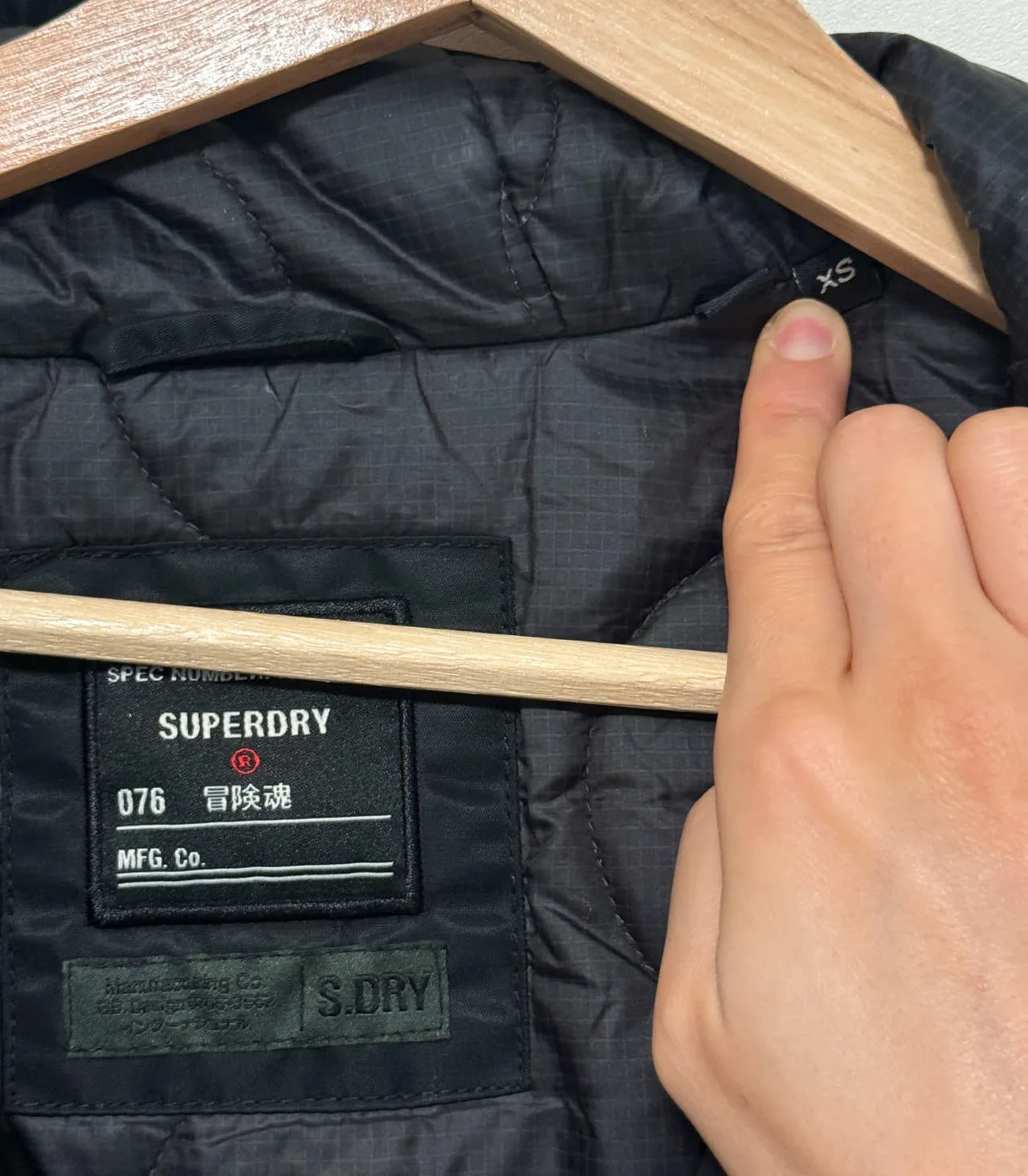 Superdry MA1 Hooded Quilted Bomber Jacket - Mens XS, Black — photo 7