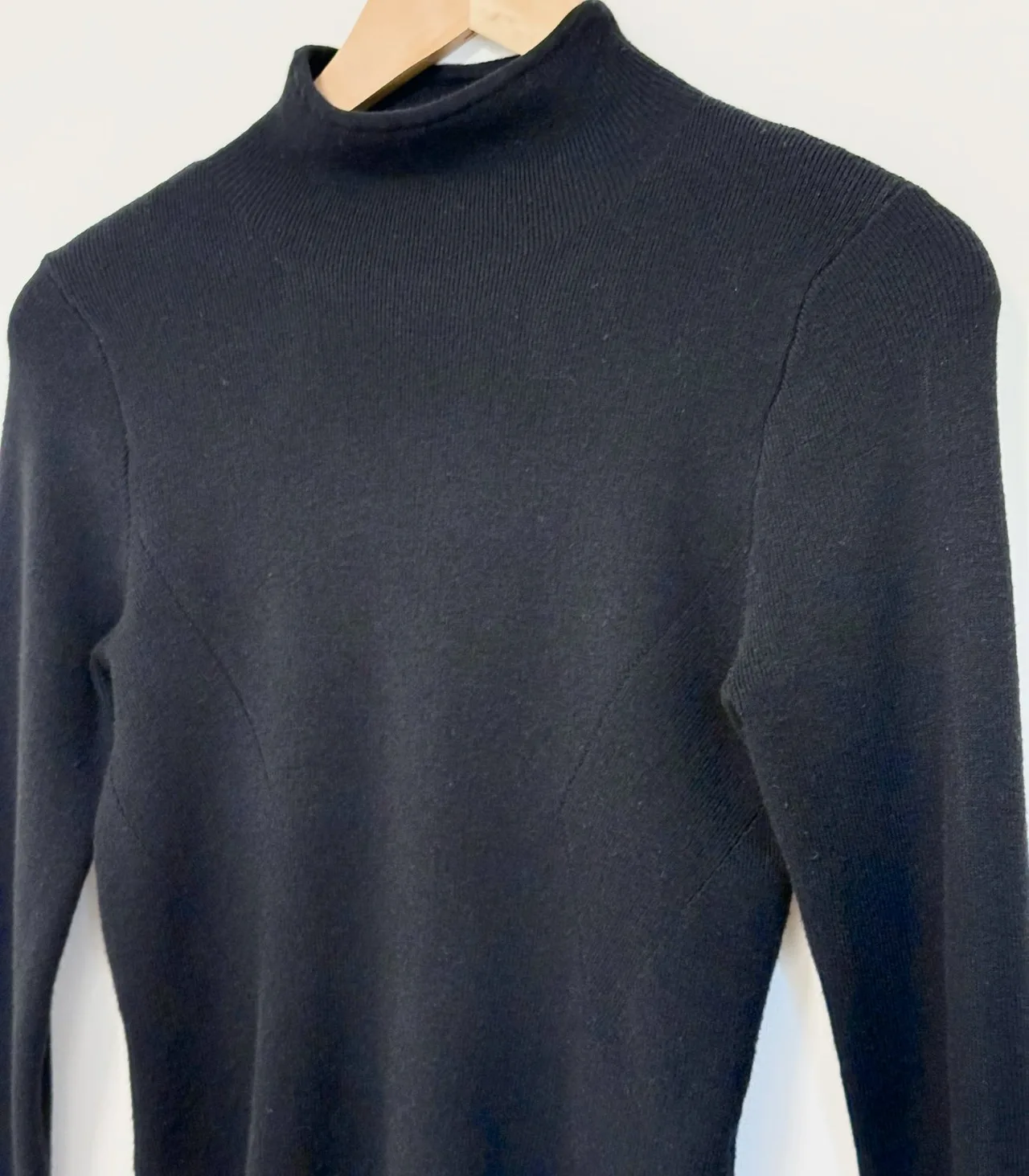 Witchery Black Half-Neck Wool Blend Knit Top - XS — photo 6