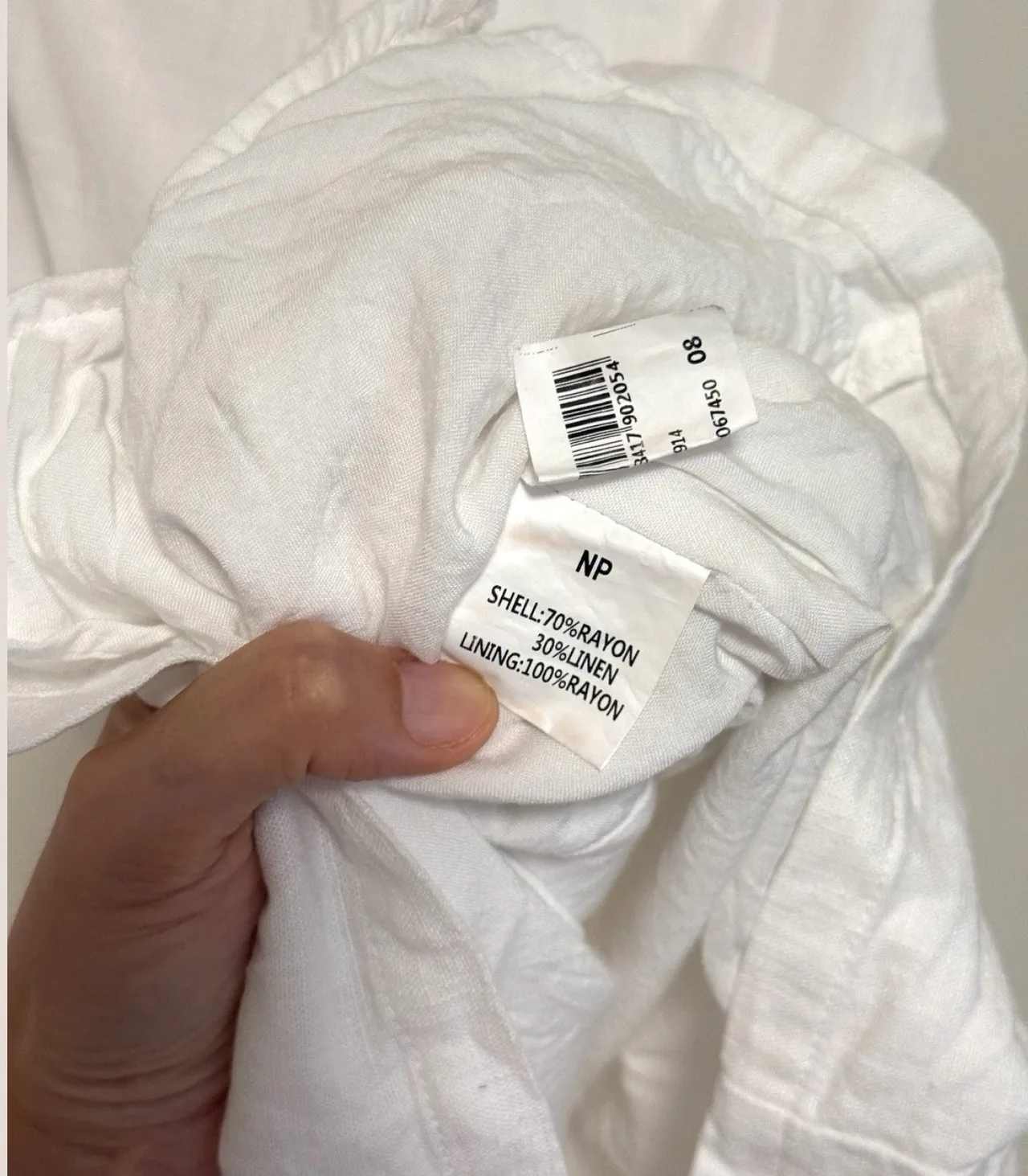 Ava & Eve White Linen Blend Mini Dress with Lace-Up Back - AU 8 — photo 7