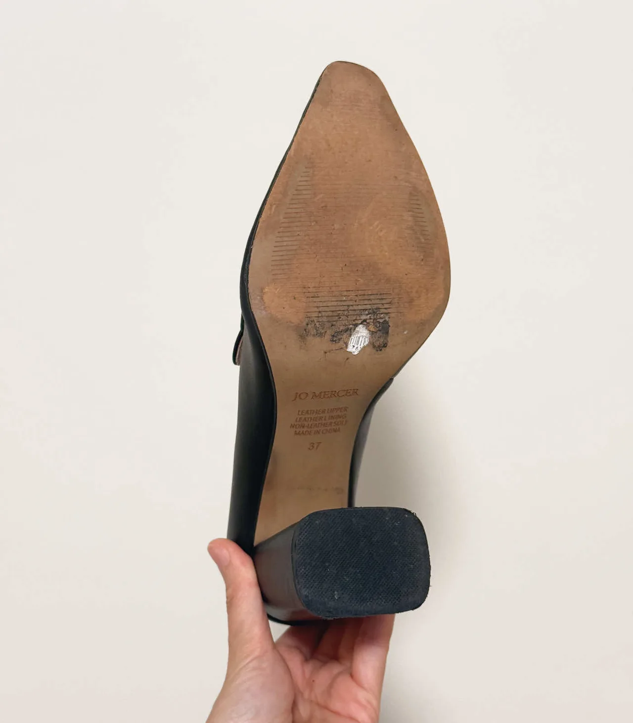 Jo Mercer Black Covet Block Leather Heel Loafers - EU 37 — photo 5