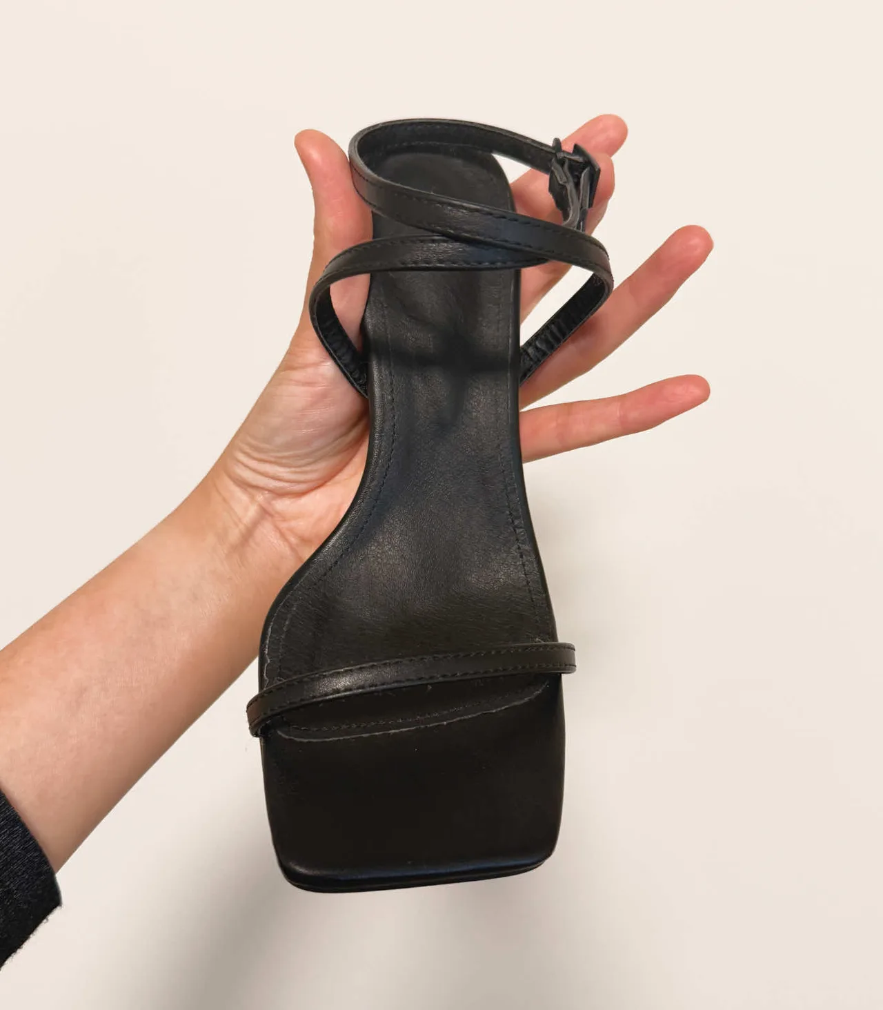 Retro Black High Heel Strap Sandals - 23.5cm (approx. AU 6, EUR 36) — photo 2