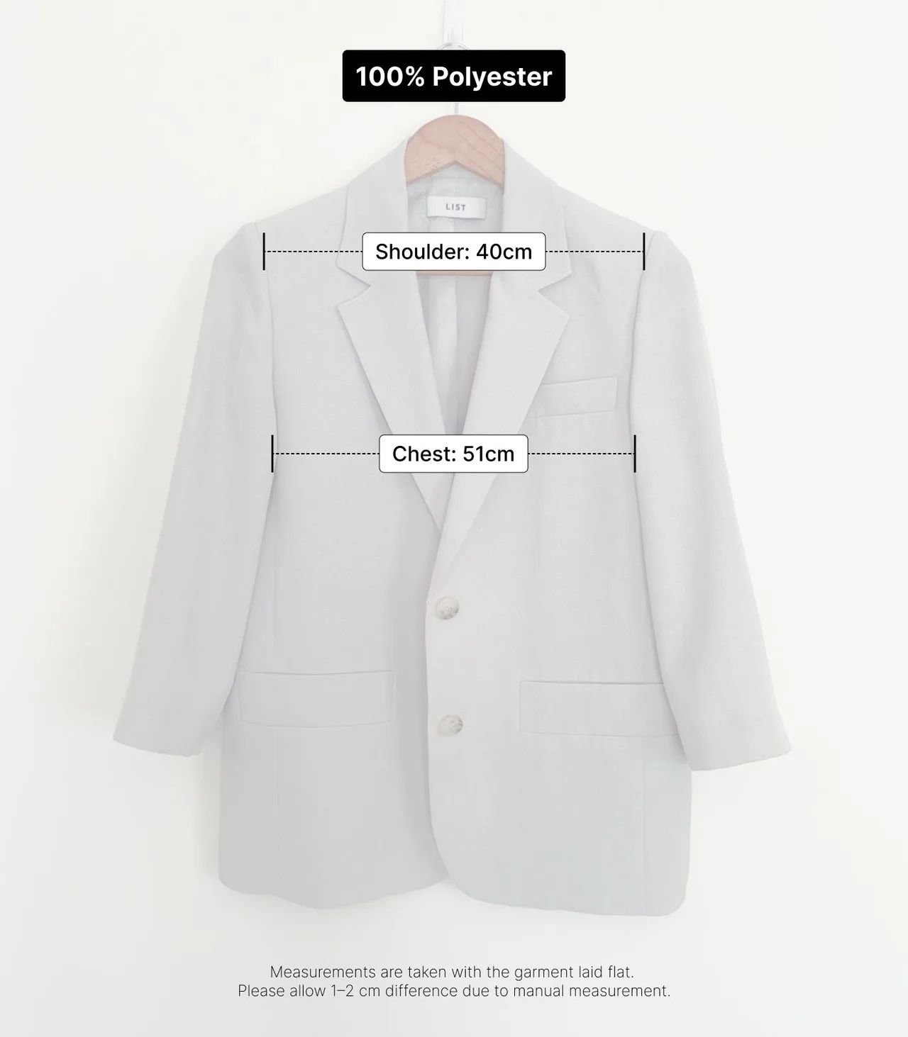 LIST 3/4 Sleeve Light Grey Summer Blazer - Small — photo 10