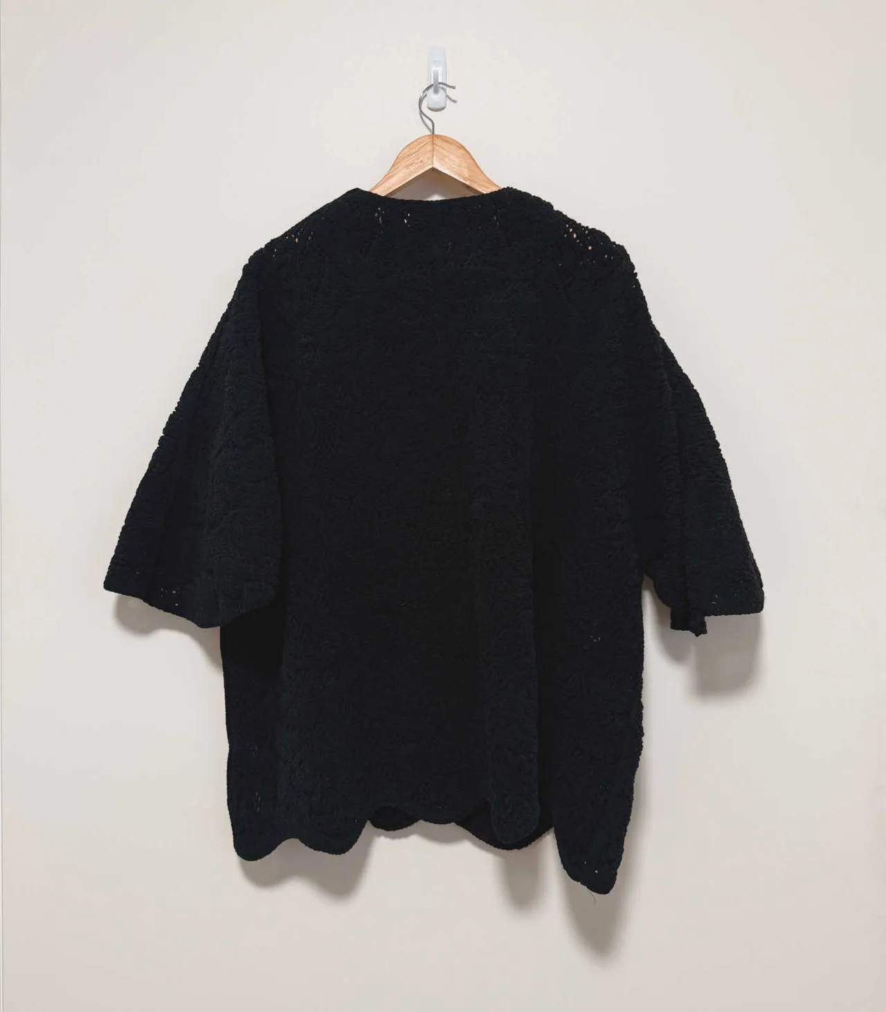 Zara Black Chenille Knit Oversized Open Jacket Cardigan - Medium — photo 2