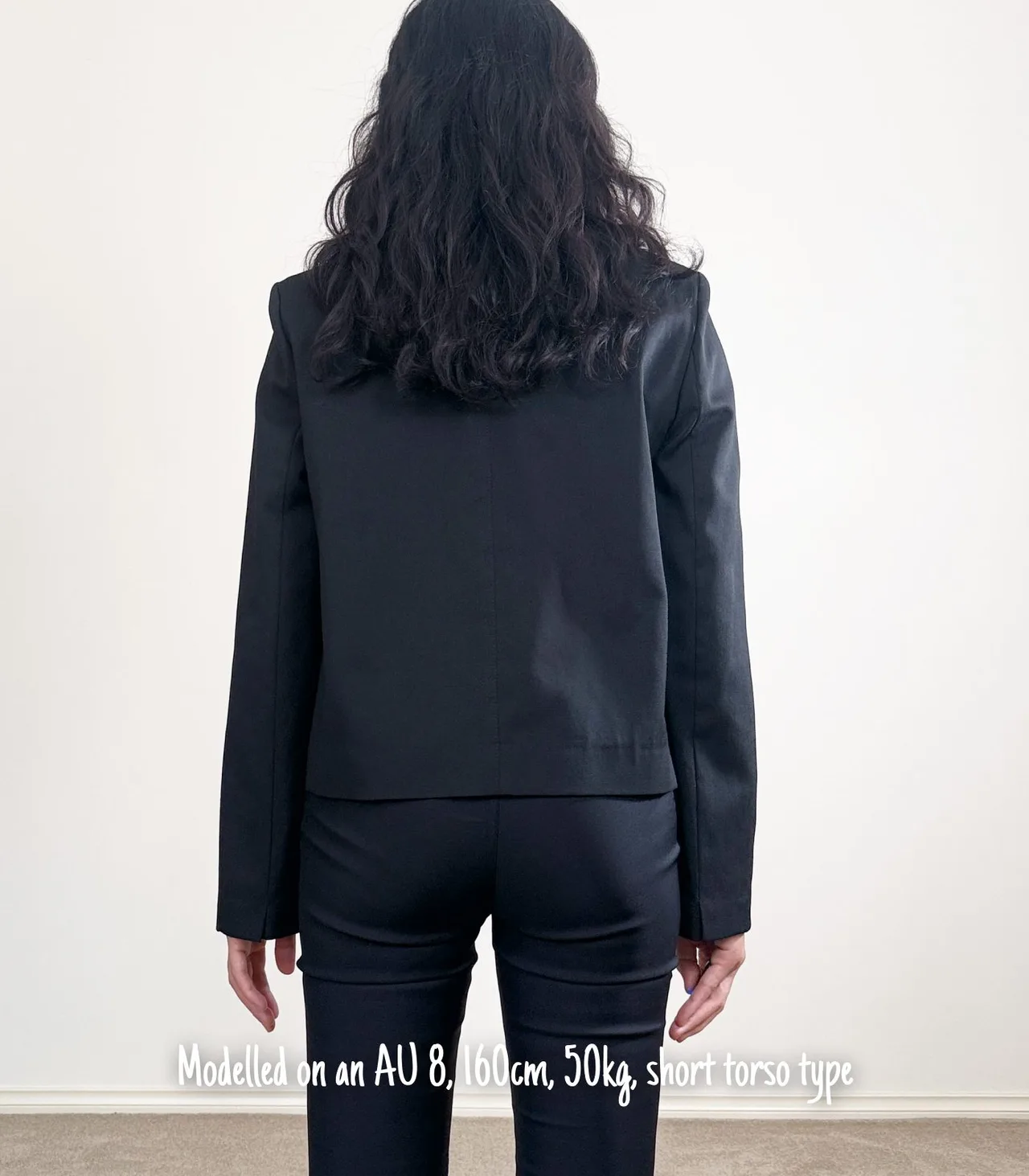 LIST Black Linen-blend Cropped Blazer - Medium — photo 2