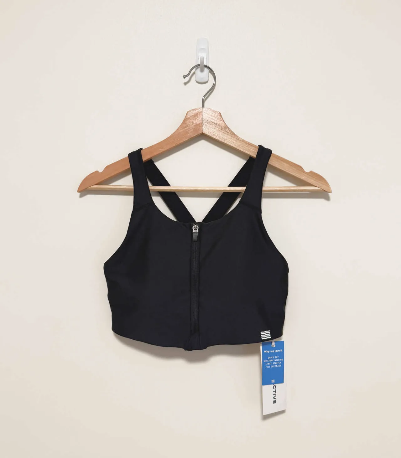 Bondi Active Black Sports Bra with Front Zip - AU 8 — photo 3